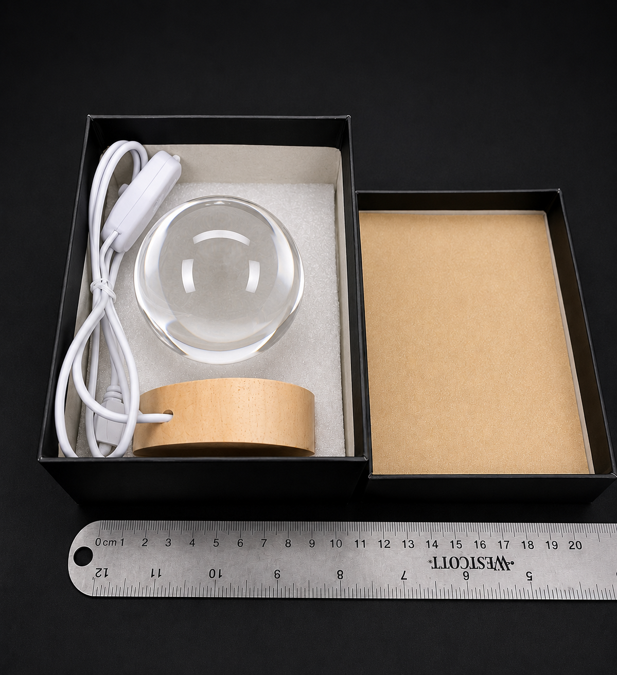 80mm K9 crystal Sphere with LED base light