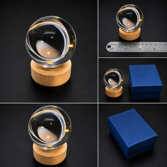 80mm K9 crystal Sphere with LED base light